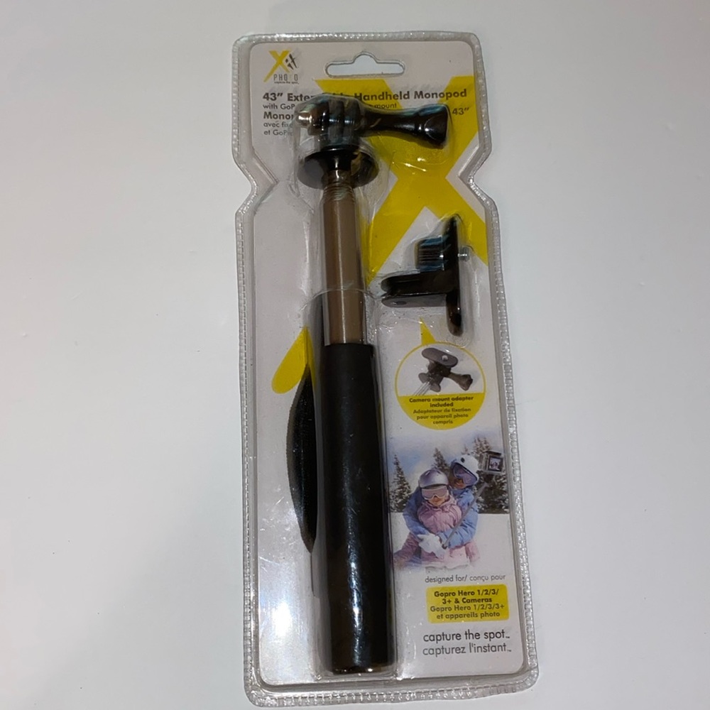 43”  NWOT Extendable Handheld Monopod use with GO PRO or universal Camera Mount
